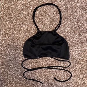 Black tied up crop top